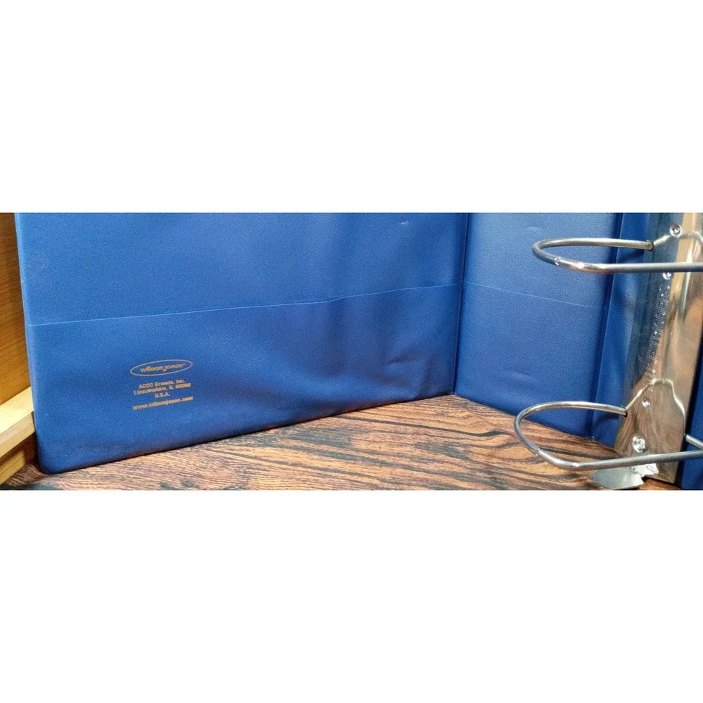 Wilson Jones 4 Inch 3 Ring Binder Blue Round Ring Vinyl Office Storage